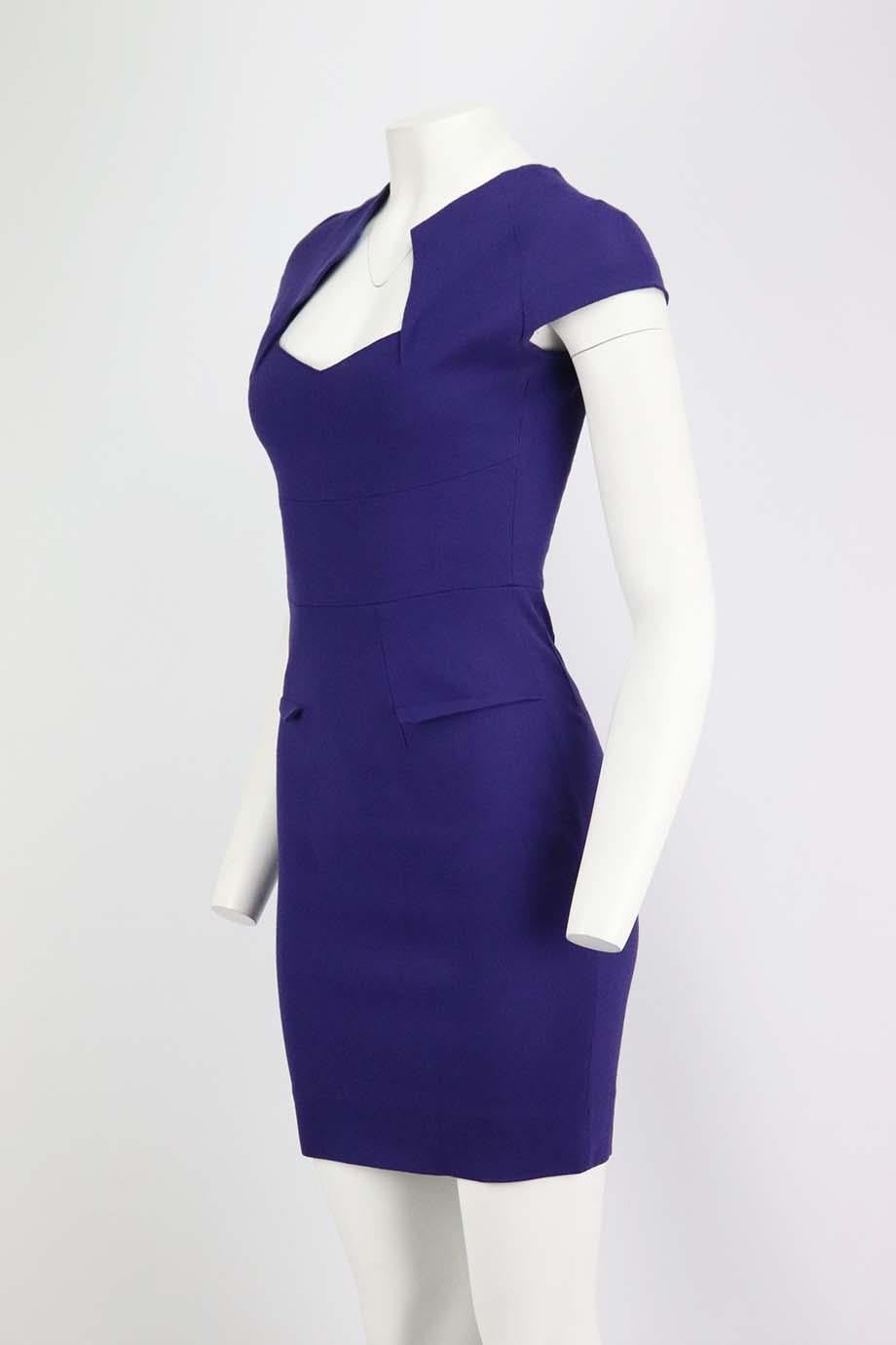 This dress by Roland Mouret + Selfridges are coveted for their flattering silhouettes – it’s cut from vibrant blue crepe that nips in at the waist and hits just below the knees. Blue wool. Zip fastening at back. 100% Wool; contrast: 85% viscose, 15%