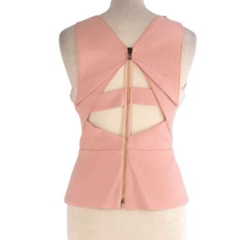 Roland Mouret Shell pink wool crepe top In Good Condition For Sale In London, GB