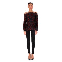 Roland Mouret Silk Blend Patterned Off-The-Shoulder Peplum Top