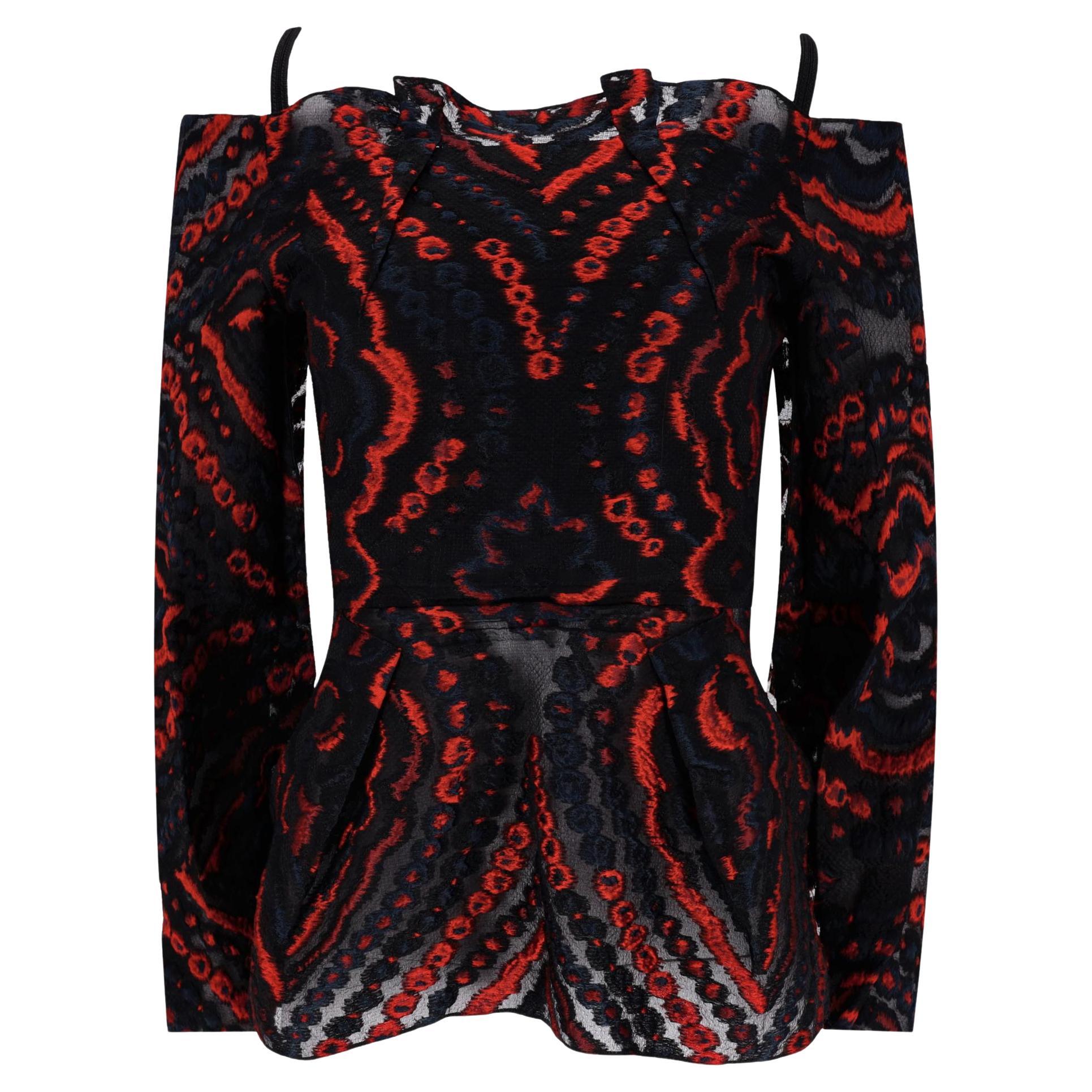 Roland Mouret - Top con peplo off the shoulder in misto seta in vendita