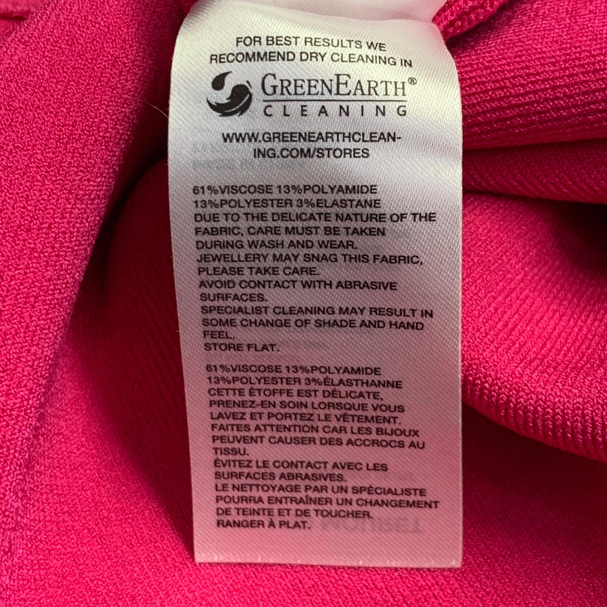 ROLAND MOURET Größe 6 Hot Pink Jersey Knit Fluted Midi Skirt im Angebot 1