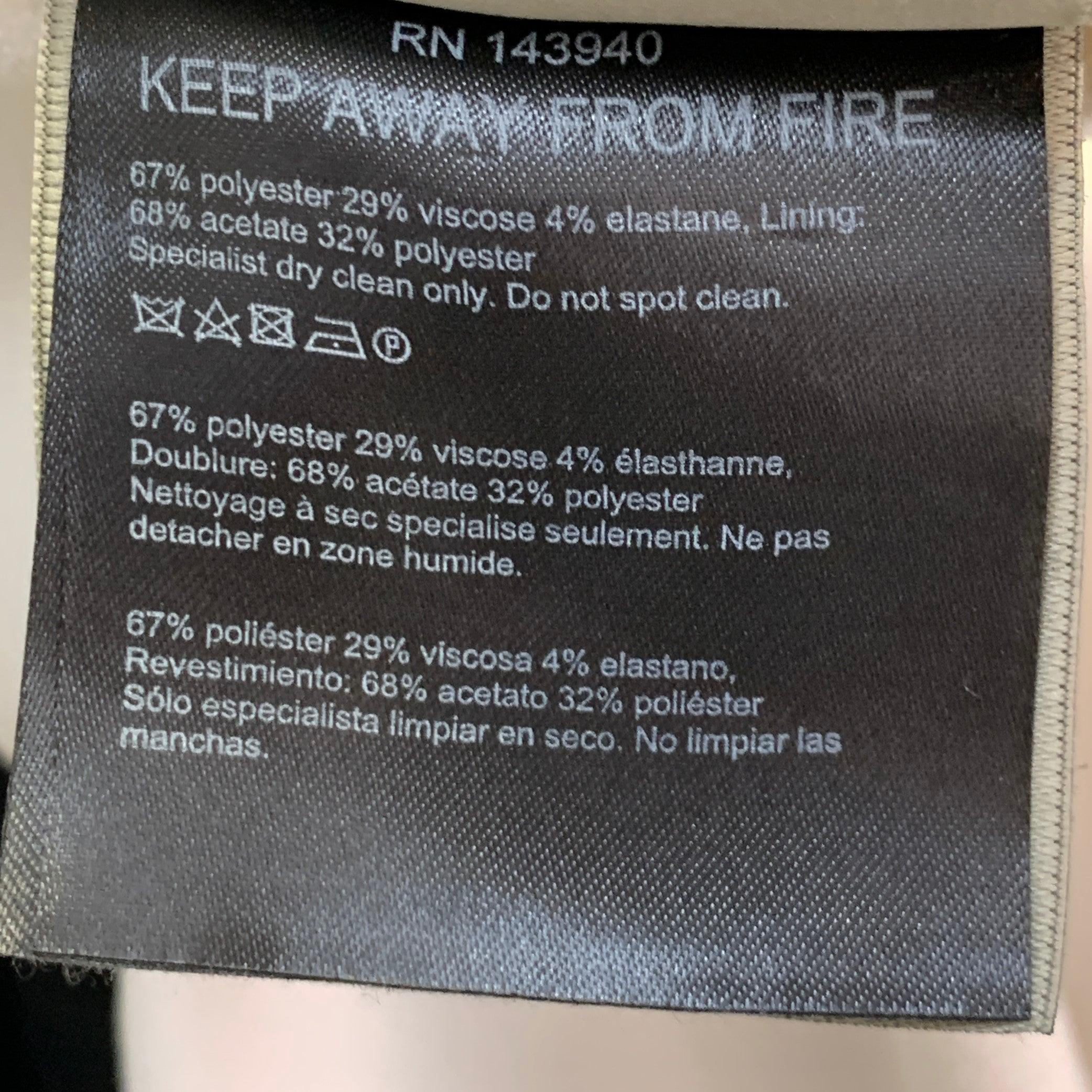 ROLAND MOURET Größe 8 Schwarz Weiß Polyestermischung Farbblock Ärmelloses A-Linien Kleid im Angebot 3