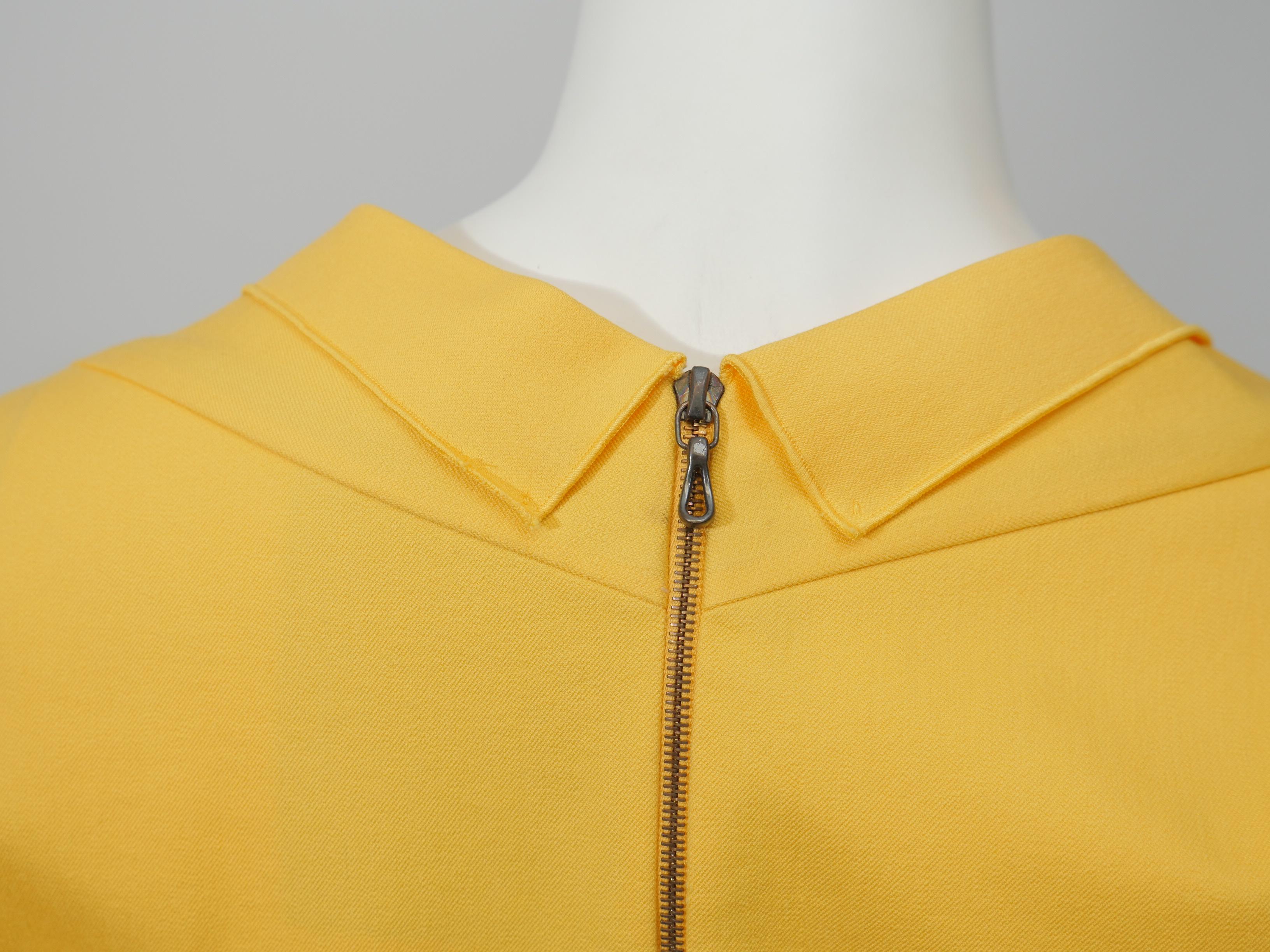 Roland Mouret Size 8 Yellow Cotton 'Limited Edition' Cap Sleeve Sheath Dress 2