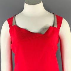 ROLAND MOURET Size L Red Sheath Knee-Length Dress