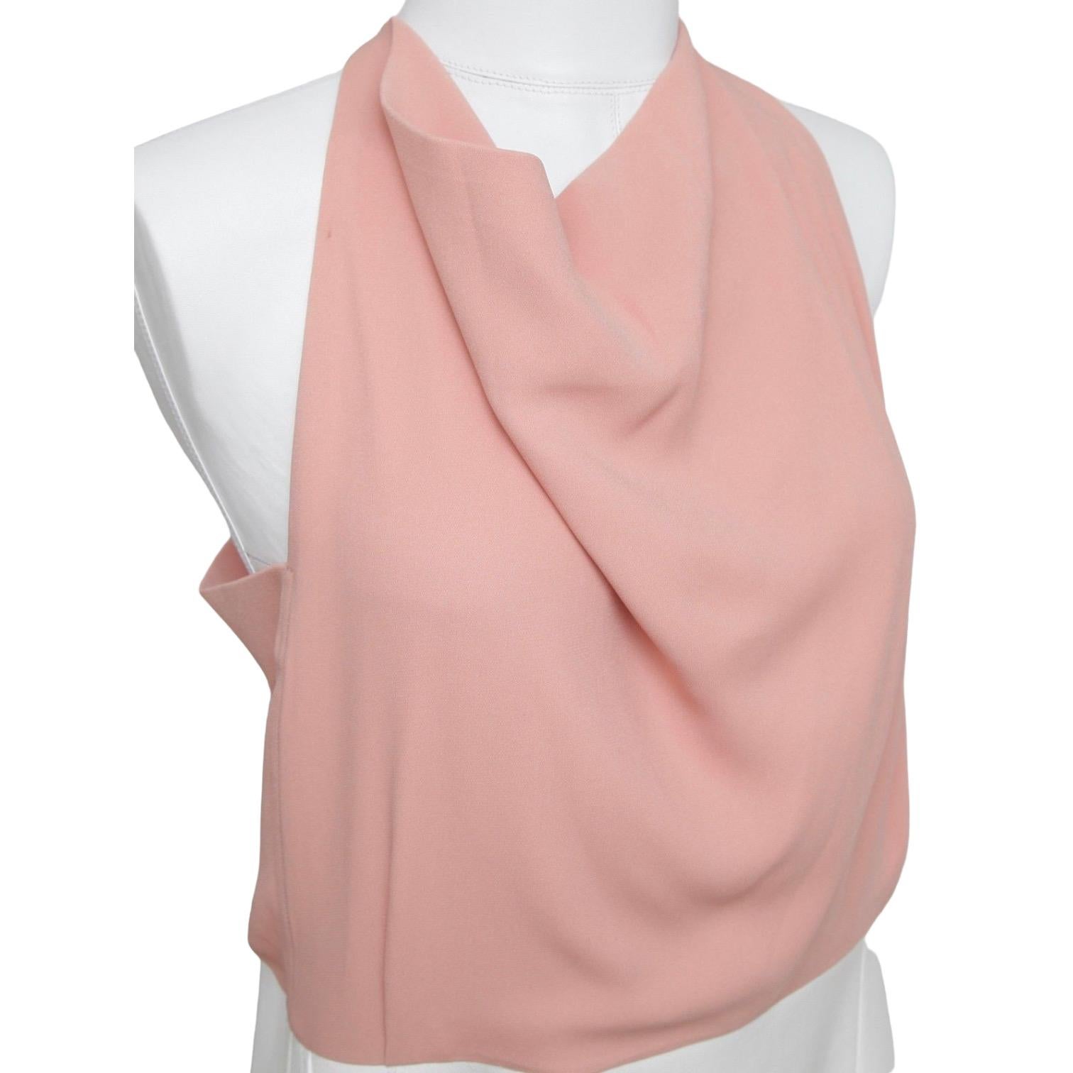 ROLAND MOURET Sleeveless Dress Cowl Neck 2016 PAGET White Pink 14 BNWT $1230 In New Condition For Sale In Hollywood, FL