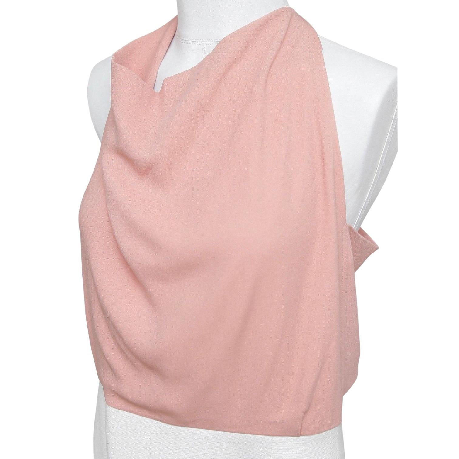 ROLAND MOURET Sleeveless Dress Cowl Neck 2016 PAGET White Pink 14 BNWT $1230 For Sale 1