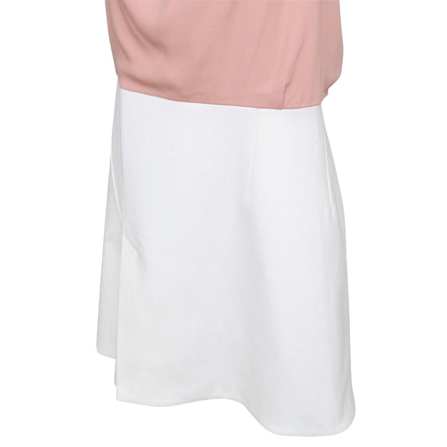 ROLAND MOURET Sleeveless Dress Cowl Neck 2016 PAGET White Pink 14 BNWT $1230 For Sale 2