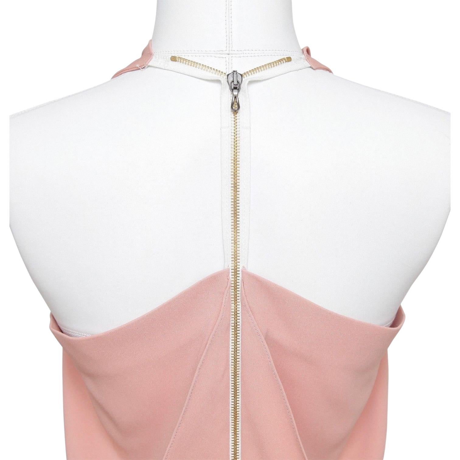 ROLAND MOURET Sleeveless Dress Cowl Neck 2016 PAGET White Pink 14 BNWT $1230 For Sale 3