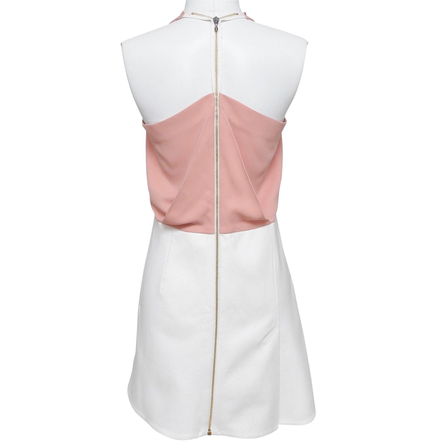 ROLAND MOURET Sleeveless Dress Cowl Neck 2016 PAGET White Pink 14 BNWT $1230 For Sale 4