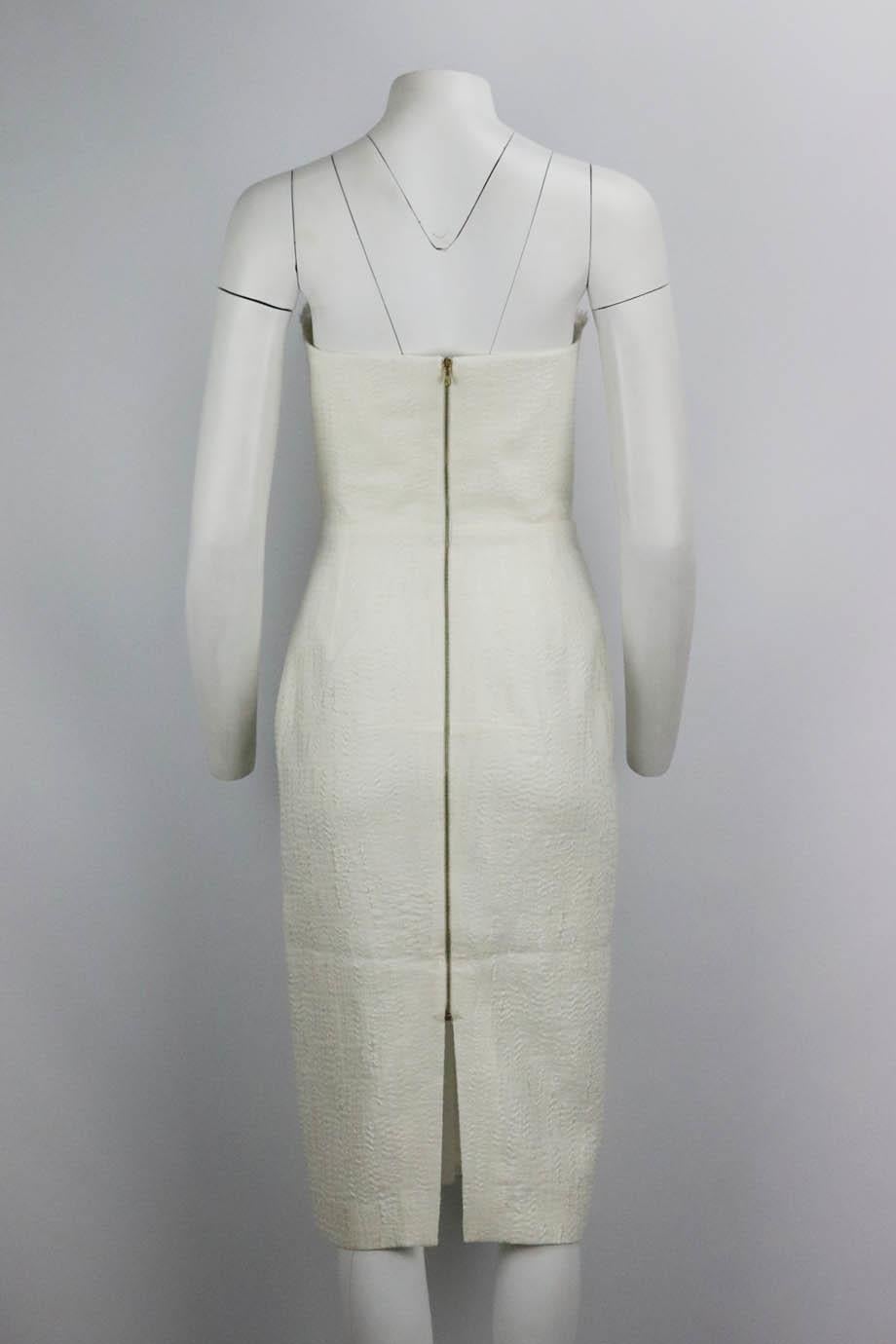 Roland Mouret Strapless Silk Blend Dress Uk 14 In Excellent Condition In London, GB