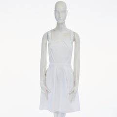 ROLAND MOURET vestido blanco con pliegues de origami y corte en la espalda UK8