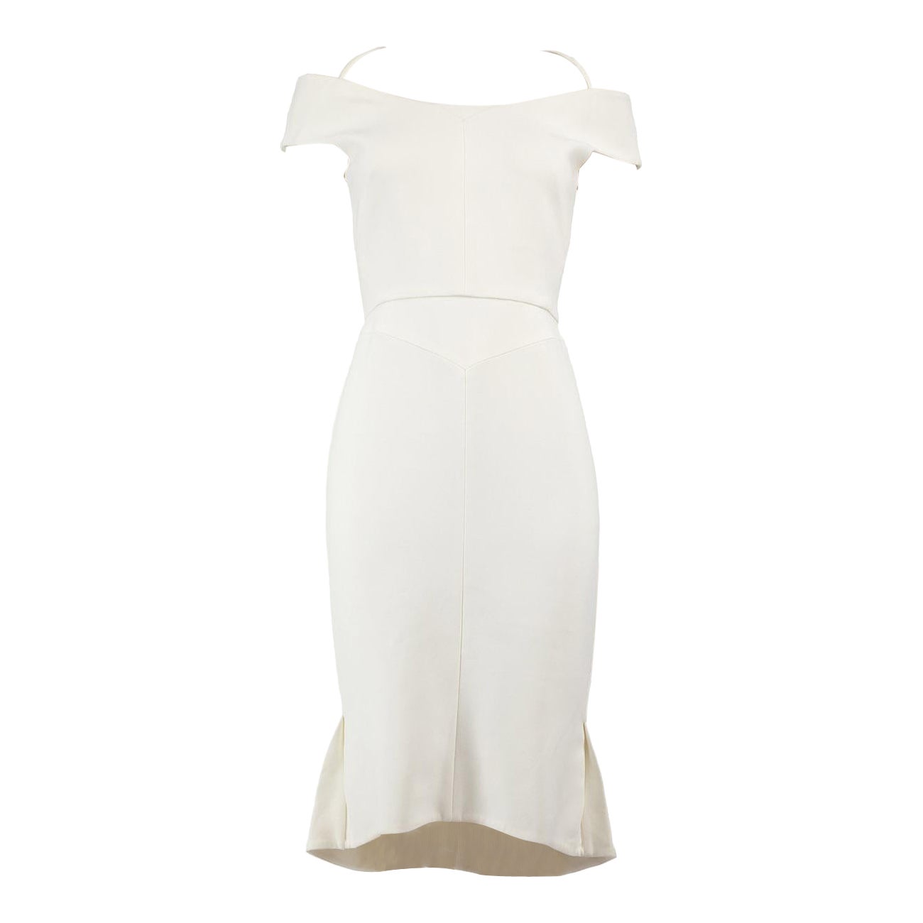 Roland Mouret White Sleeveless Midi Dress Size M