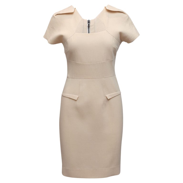 Roland Mouret White Wool Sheath Dress For Sale at 1stDibs