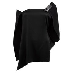Roland Mouret Women's Black One Shoulder Top with Embellishment Detail