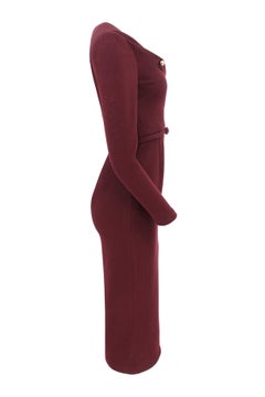 Robe crayon Roland Mouret pour femme, nouvelle collection, en crêpe double bordeaux, col torsadé, taille UK 8