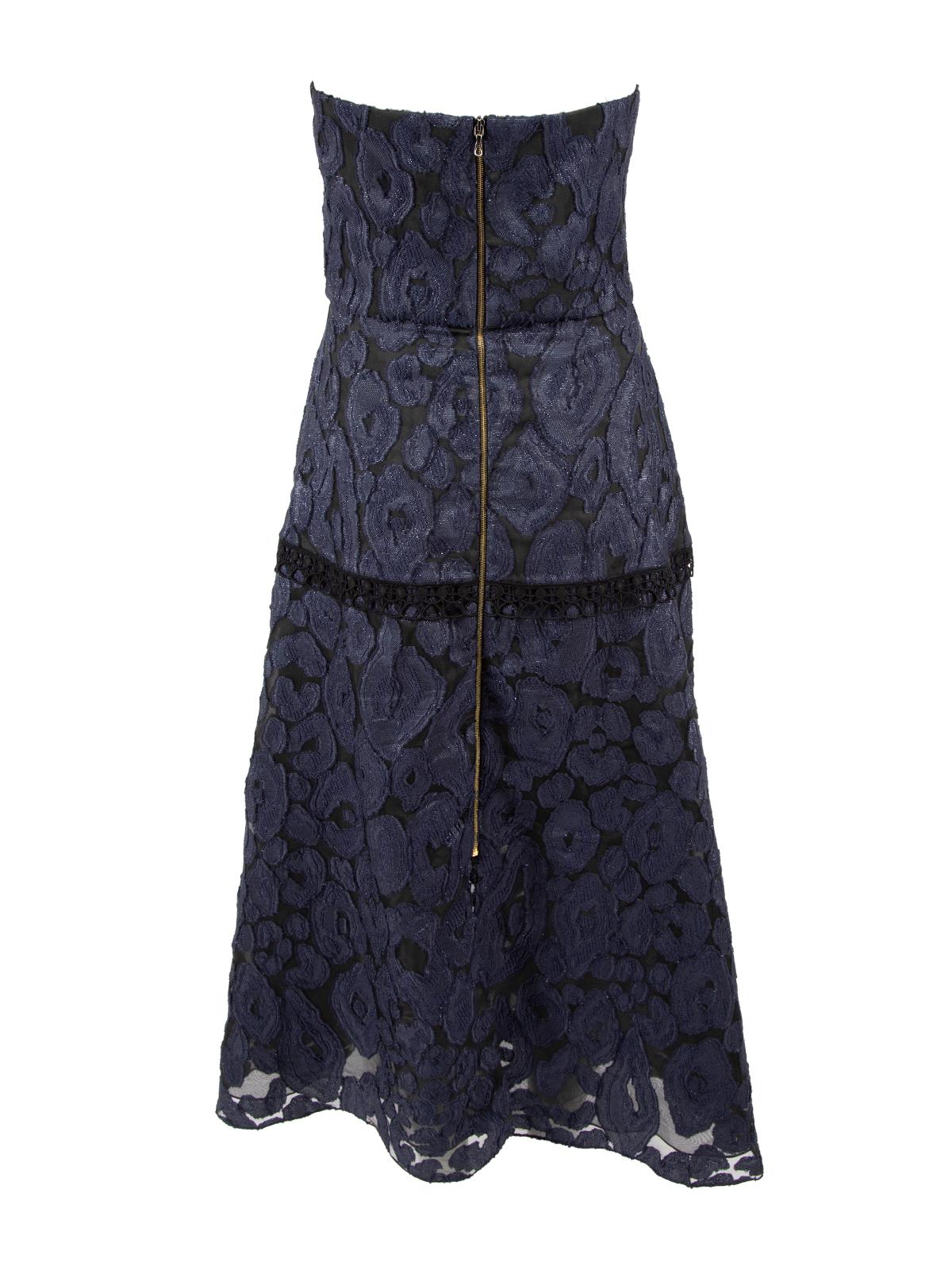 Roland Mouret Women's Strapless Lace Metallic Formal Dress In Excellent Condition For Sale In London, GB