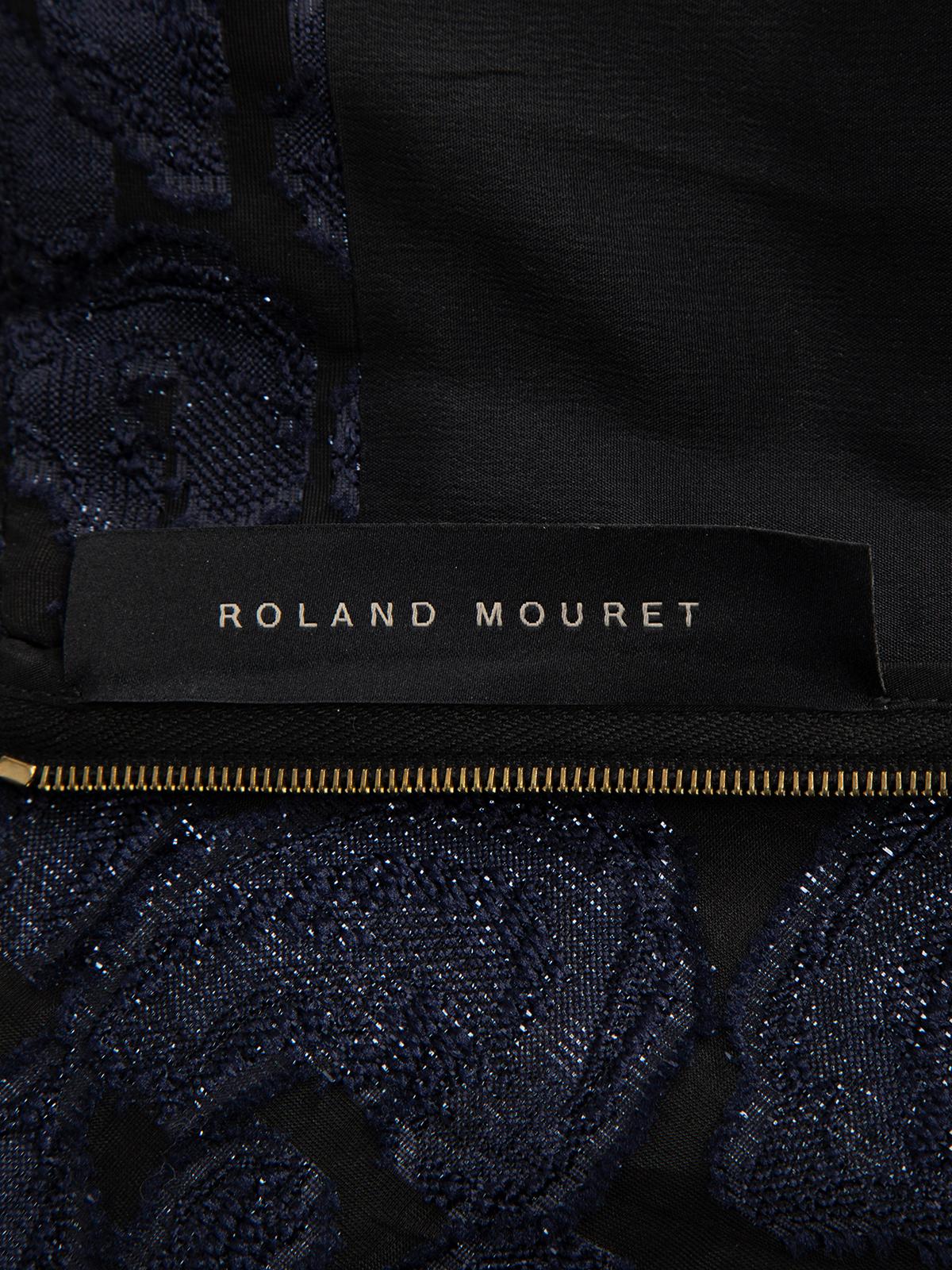 Roland Mouret Women's Strapless Lace Metallic Formal Dress For Sale 2