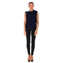 Roland Mouret Wool Top With Tie-Up Semi-Open Back Detail