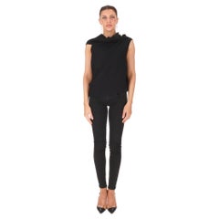 Roland Mouret Wool Top With Tie-Up Semi-Open Back Detail