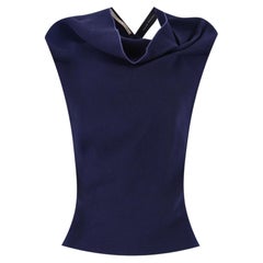 Roland Mouret Wool Top With Tie-Up Semi-Open Back Detail