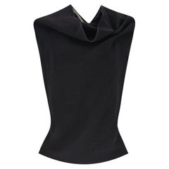 Roland Mouret Wool Top With Tie-Up Semi-Open Back Detail