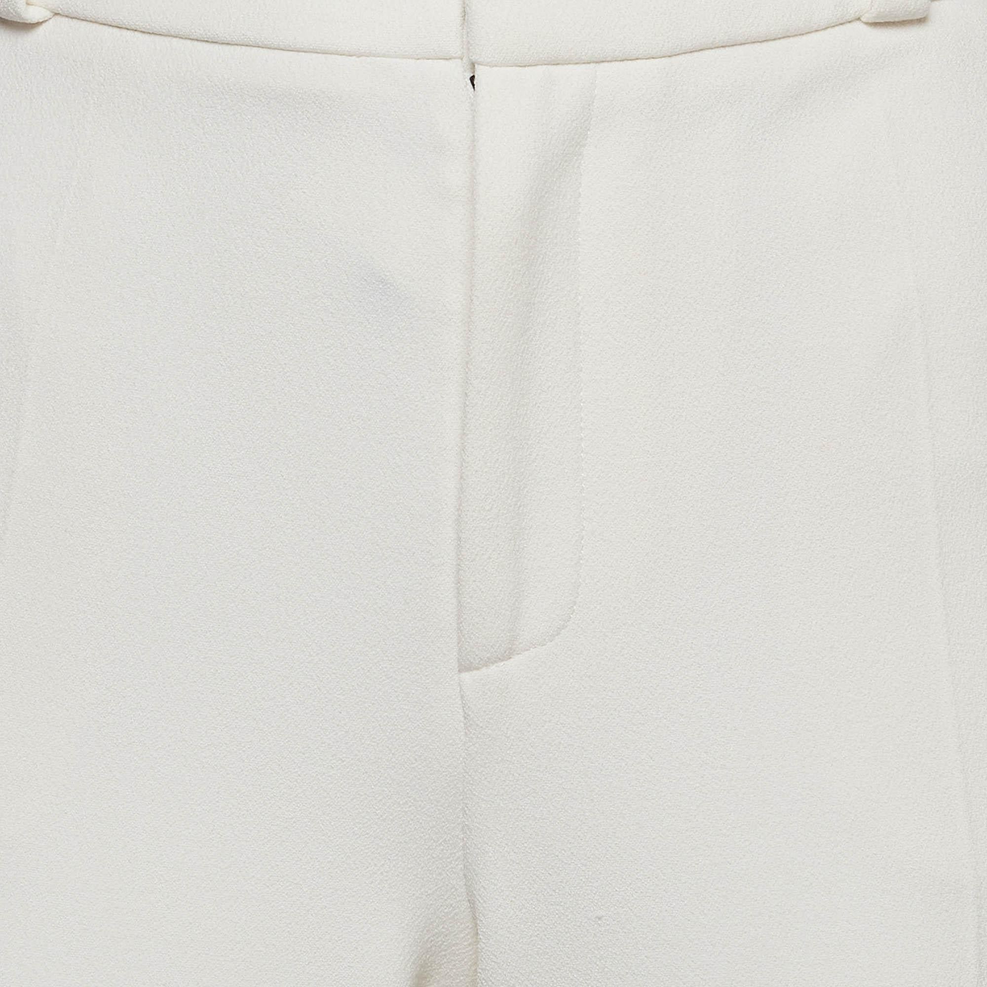Roland Mouret X Net a Porter Pantalones rectos de crepé blanco roto M Gris en venta