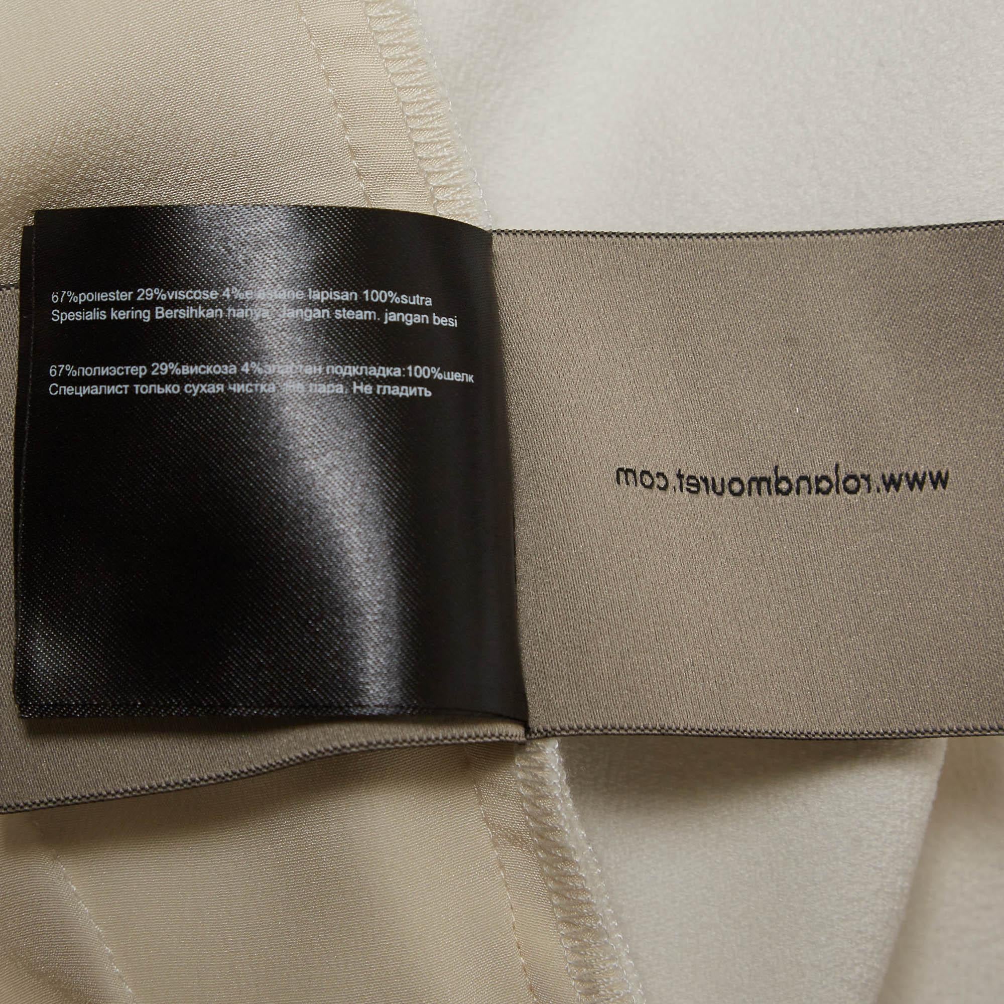Roland Mouret X Net a Porter Pantalones rectos de crepé blanco roto M en venta 1