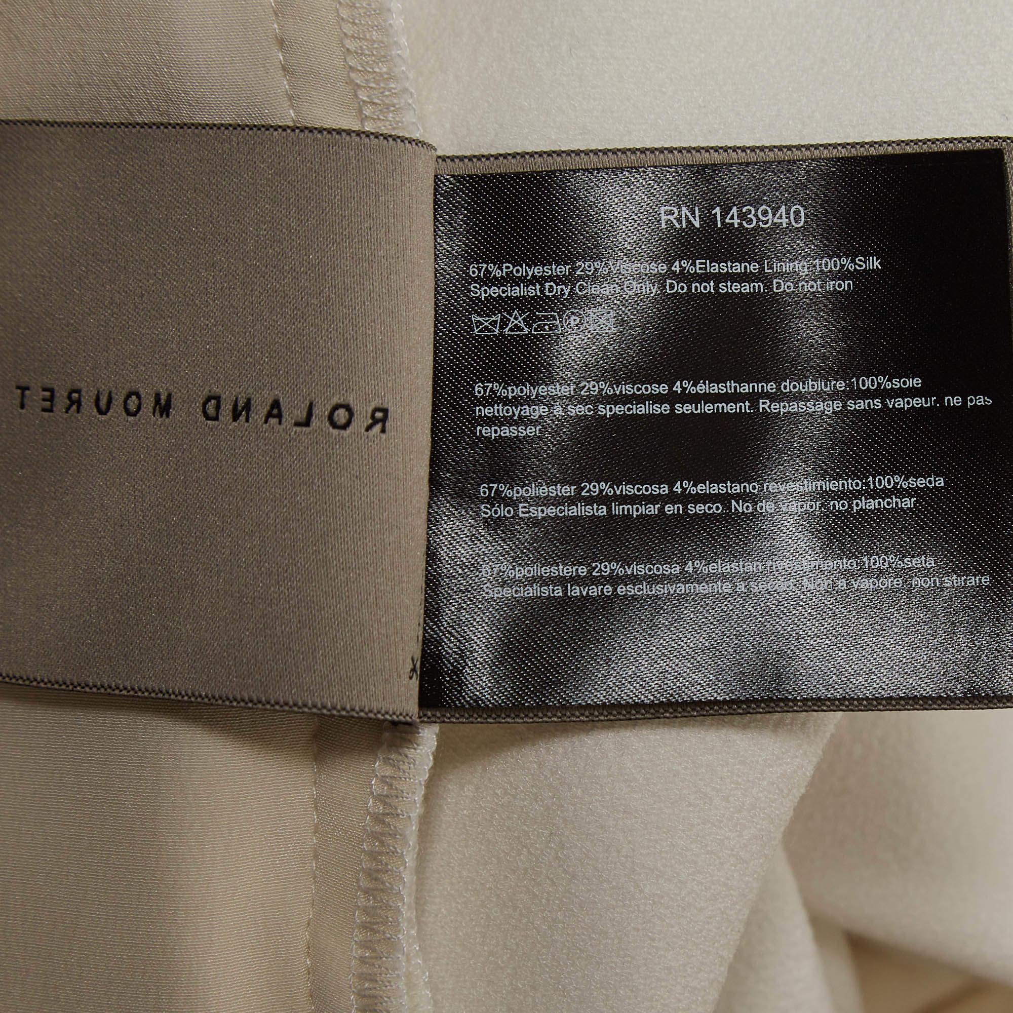 Roland Mouret X Net a Porter Pantalones rectos de crepé blanco roto M en venta 2