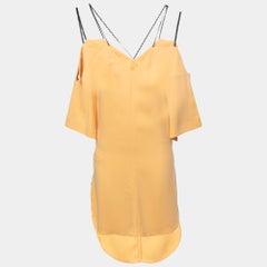 Roland Mouret Yellow Crepe Off-Shoulder Belted Conway Dress M