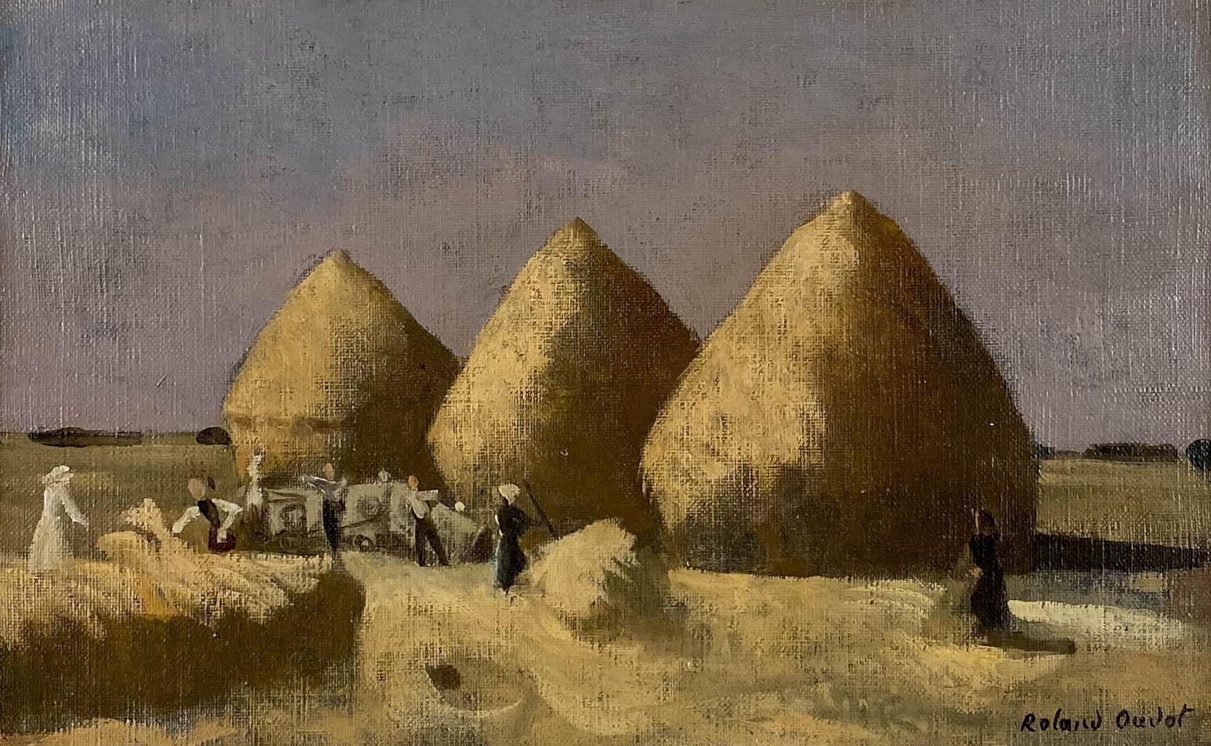 Haystacks - Painting by Roland Oudot