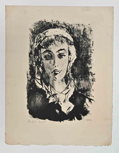 Portrait of a Woman -Lithograph by Roland Oudot - 1950s