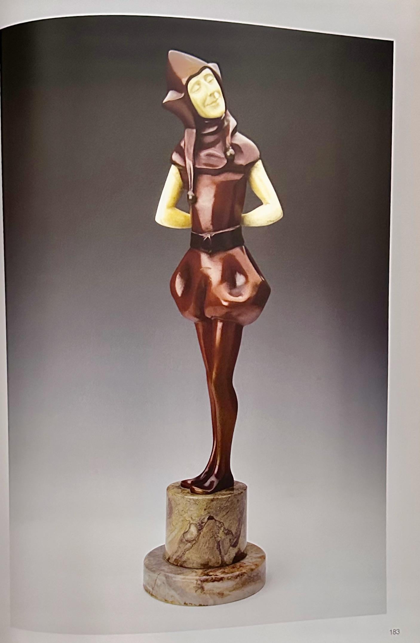 Roland Paris Bronze & Ivoroid Jester Statue Rare Condition 6