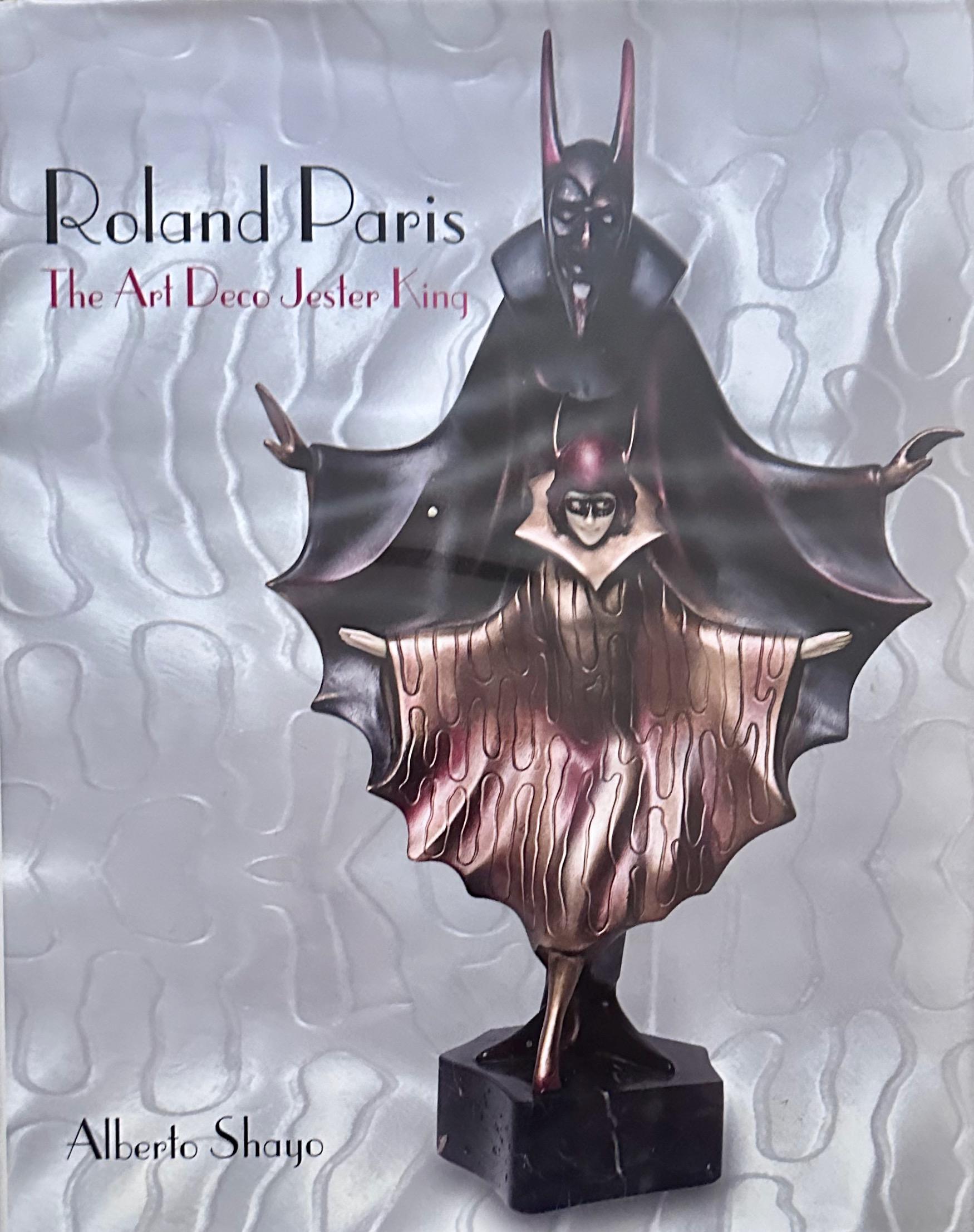 Roland Paris Bronze & Ivoroid Jester Statue Rare Condition 7