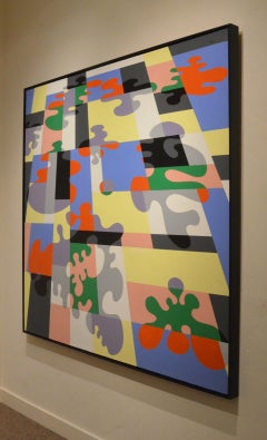 Satellite Series, Mid Century 1972 geometric abstract aerial view of California