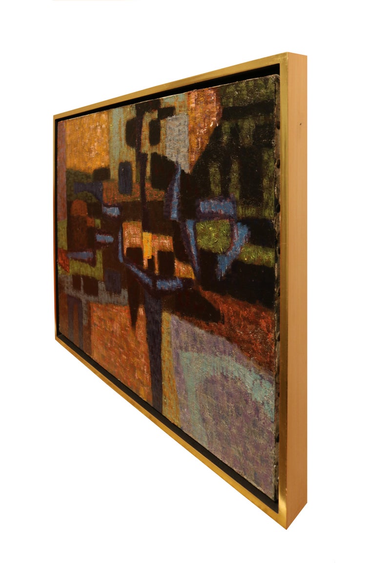 Roland Petersen Silent Landscape, framed 1953 abstract in deep