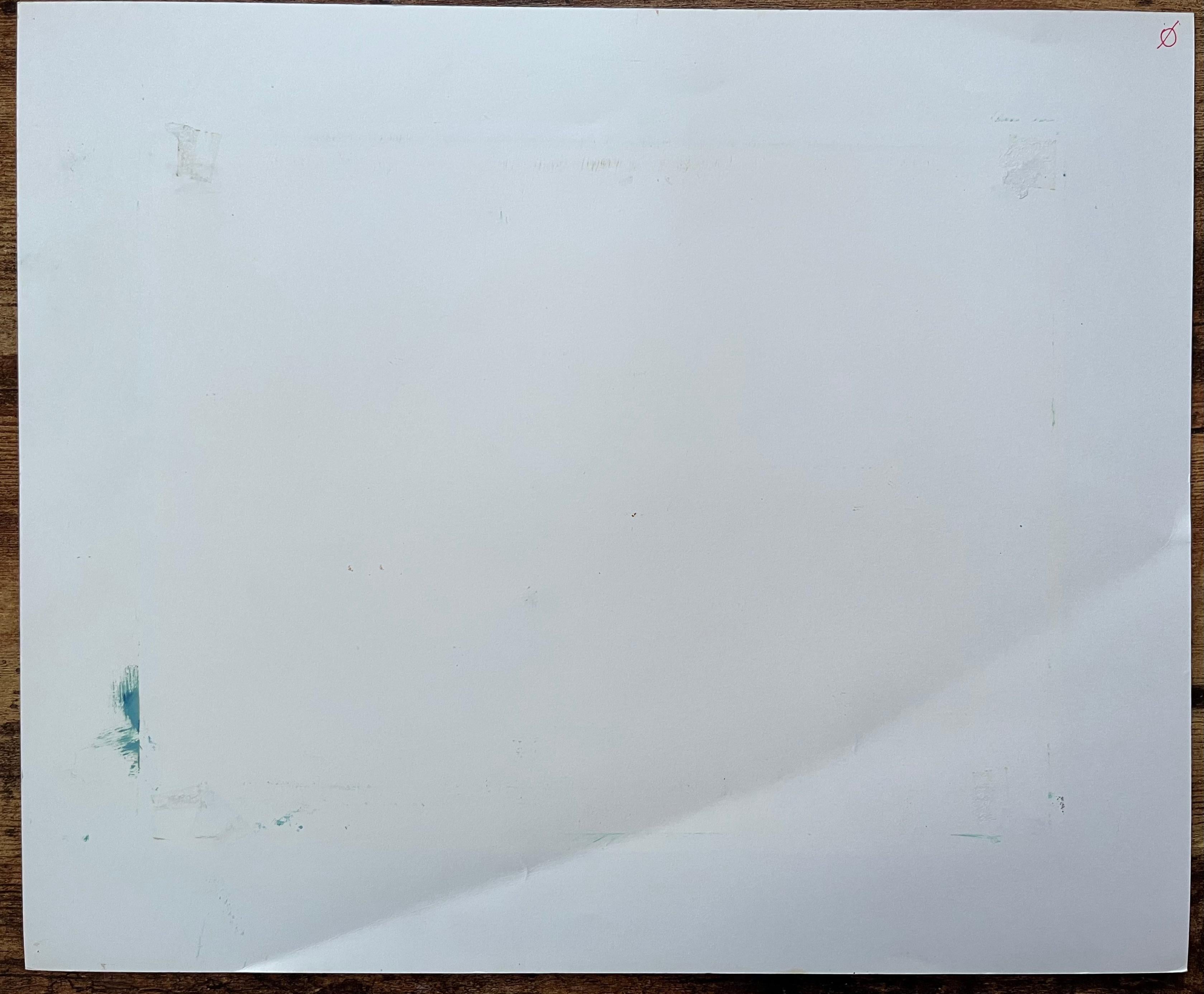 Paisaje abstracto con cipreses y pabellón - Pintura al óleo contemporánea en venta 1
