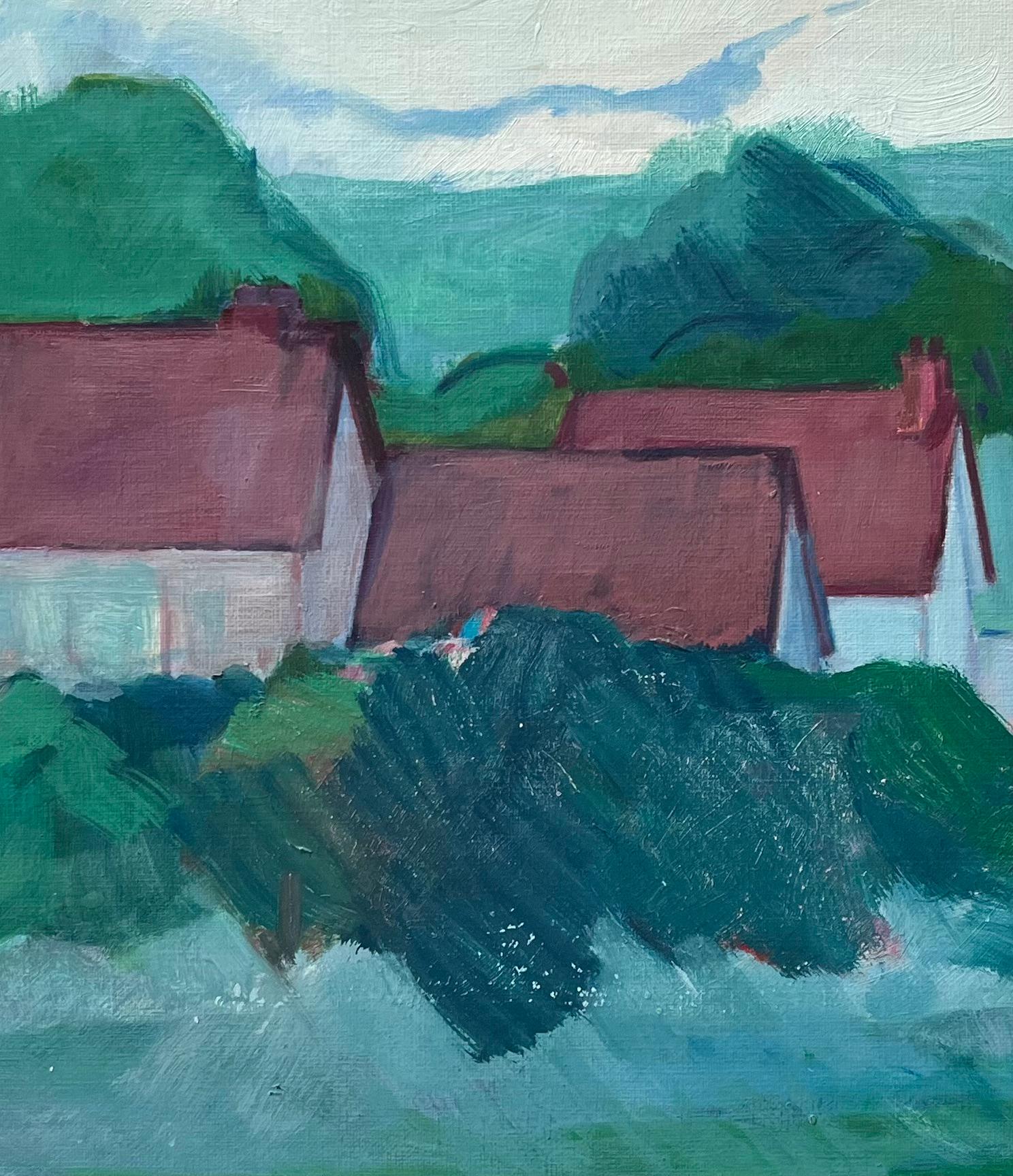 Paysage de campagne avec des Hilles aux toits rouges et des Rolls Hills en vente 2