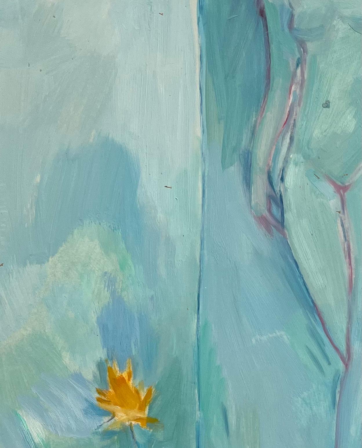 Nu figuratif et nature morte florale - Peinture à l'huile contemporaine abstraite en vente 1