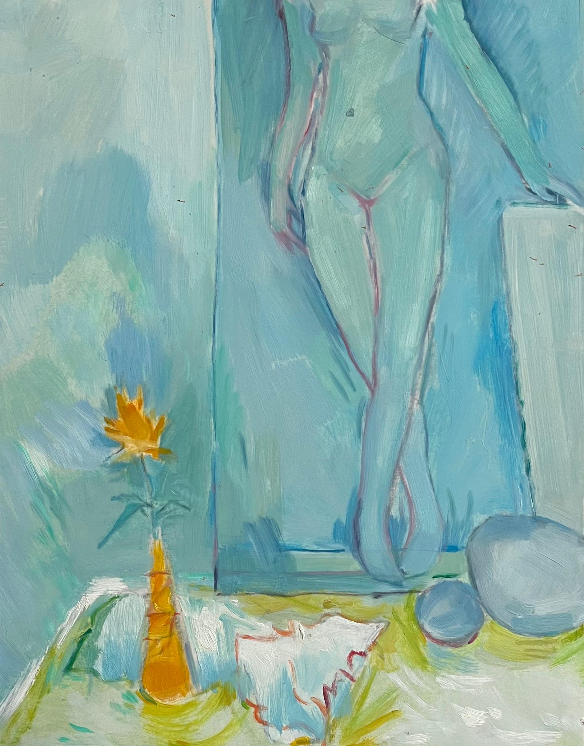 Abstract Painting Roland Pichard - Nu figuratif et nature morte florale - Peinture à l'huile contemporaine abstraite
