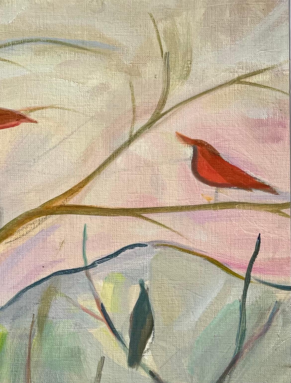 Título: Óleo original Paisaje abstracto con pájaros sobre ramas al amanecer

Artista: Roland Pichard

Firmado: Abajo a la derecha

Técnica: Óleo sobre papel al óleo, montado sobre cartulina

Tamaño: 14 (alto) x 10,5 (ancho), (Montaje incluido: 22