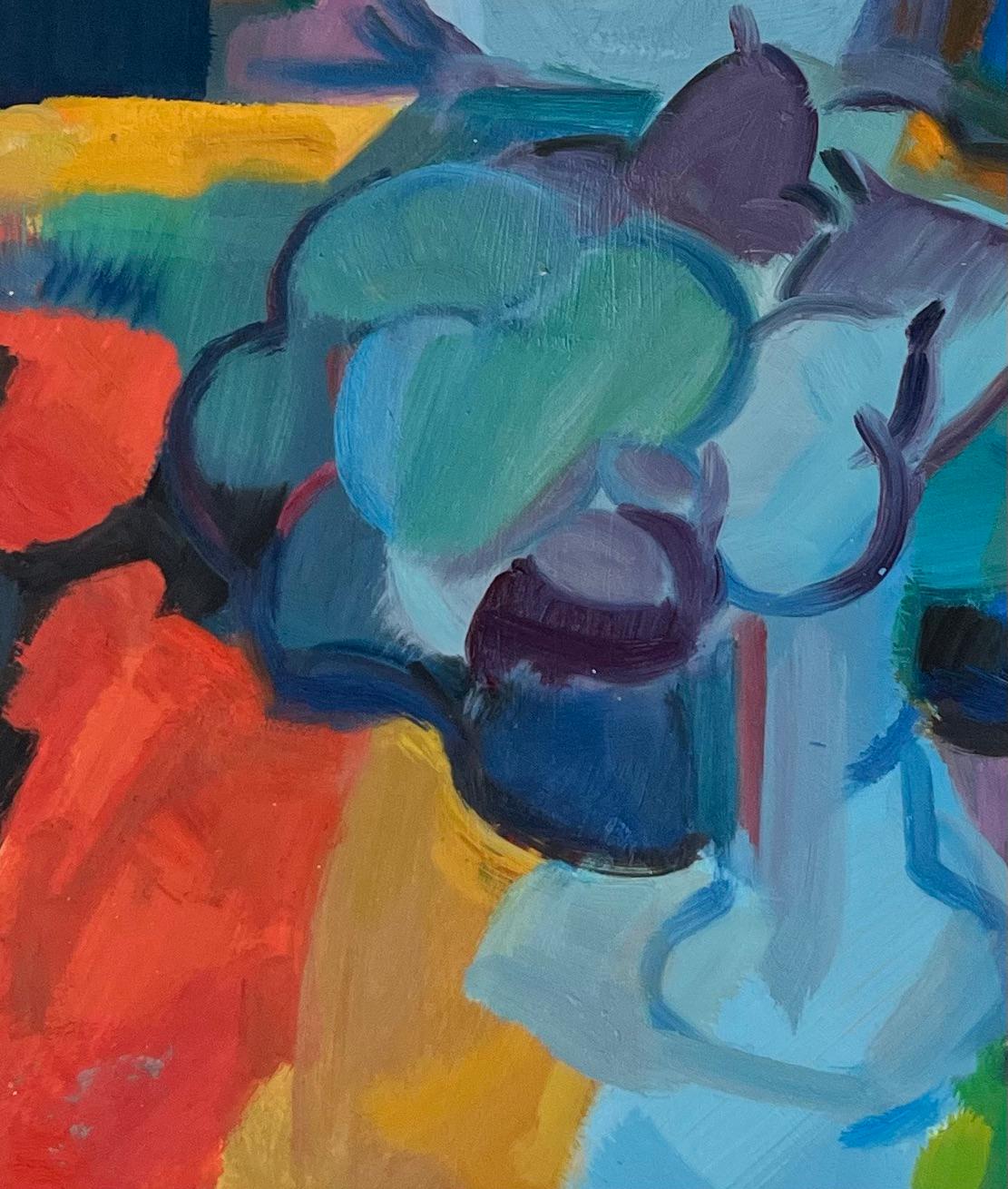 Title: Original Oil Painting of Abstract Still Life with Female Bust and Fruit Bowl

Artist: Roland Pichard

Medium: Oil on oil paper, mounted on card

Size: 13 (height) x 9.5 (width), (Including mounting: 15 (height) x 22 (width))

Condition: