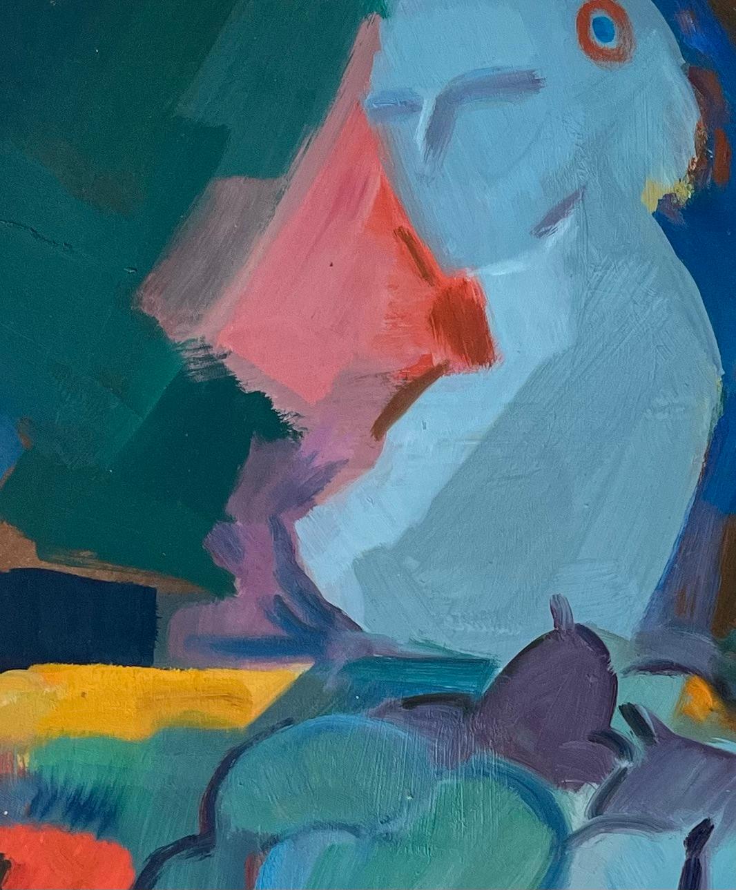 Original Oil Painting of Abstract Still Life with Female Bust and Fruit Bowl For Sale 2
