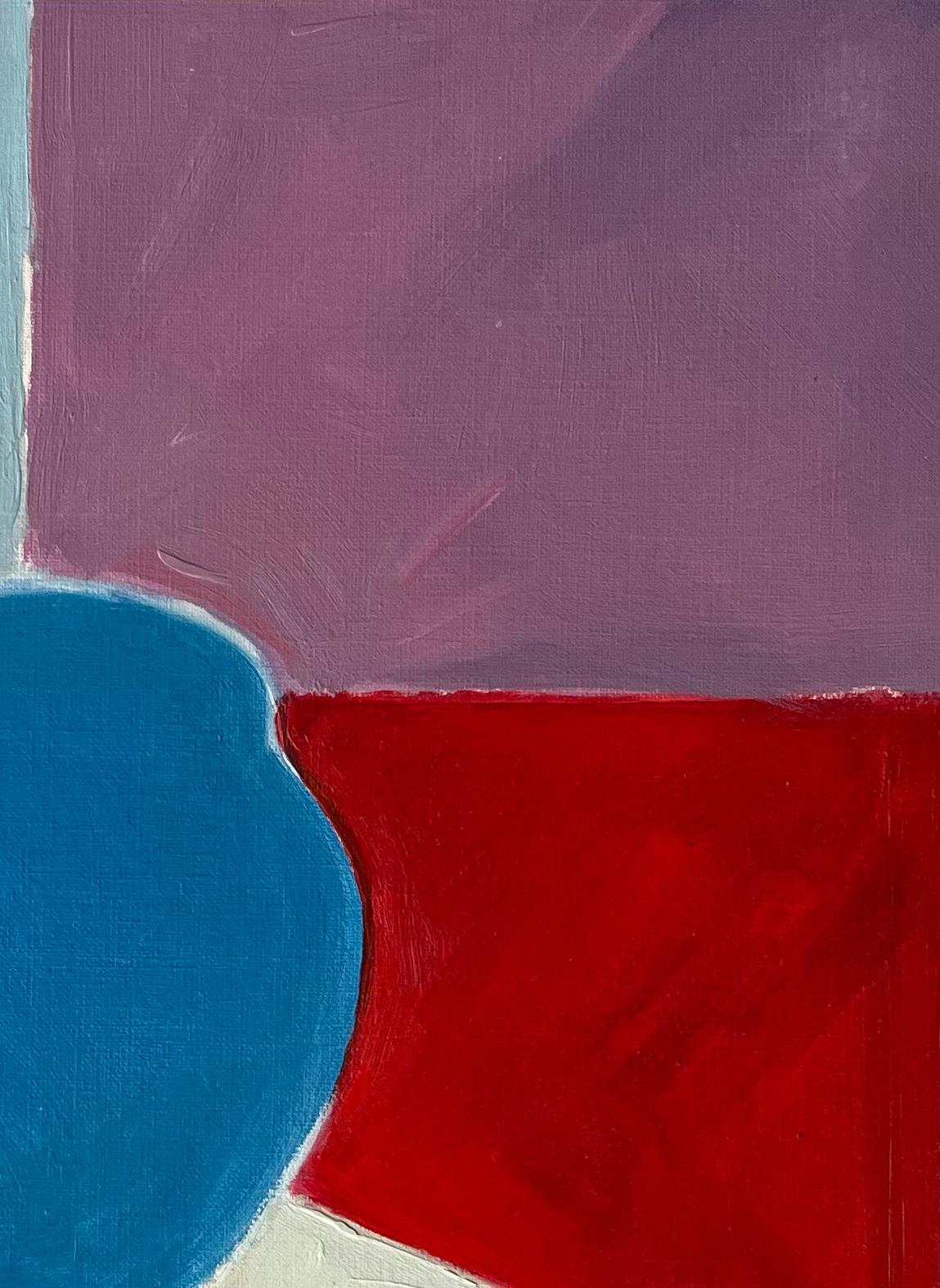Pintura al óleo original de jarrón azul, cuenco marrón y huevos sobre una mesa en venta 1