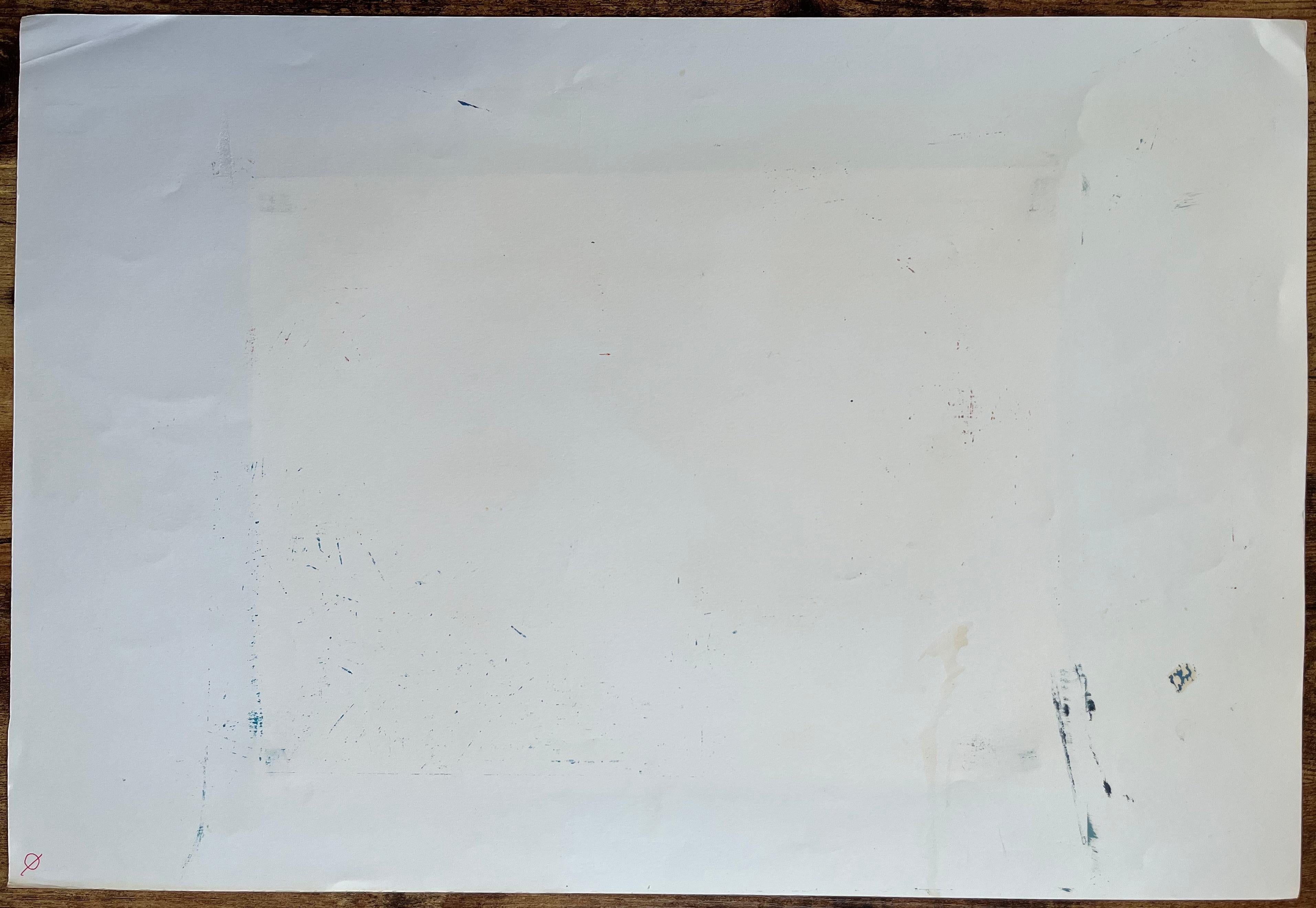 Original Ölgemälde der Blauen Moschee in Istanbul mit Spiegelung und Vogel im Angebot 4