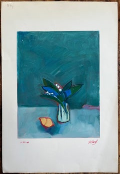 Original Oil Painting of Vase of Lily of the Valley and a Seashell