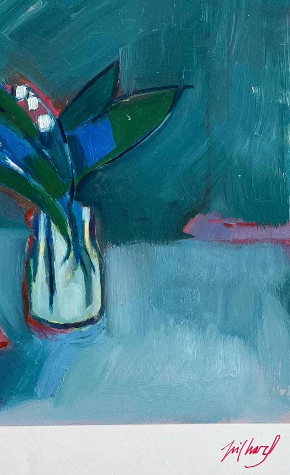 Original Oil Painting of Vase of Lily of the Valley and a Seashell 1