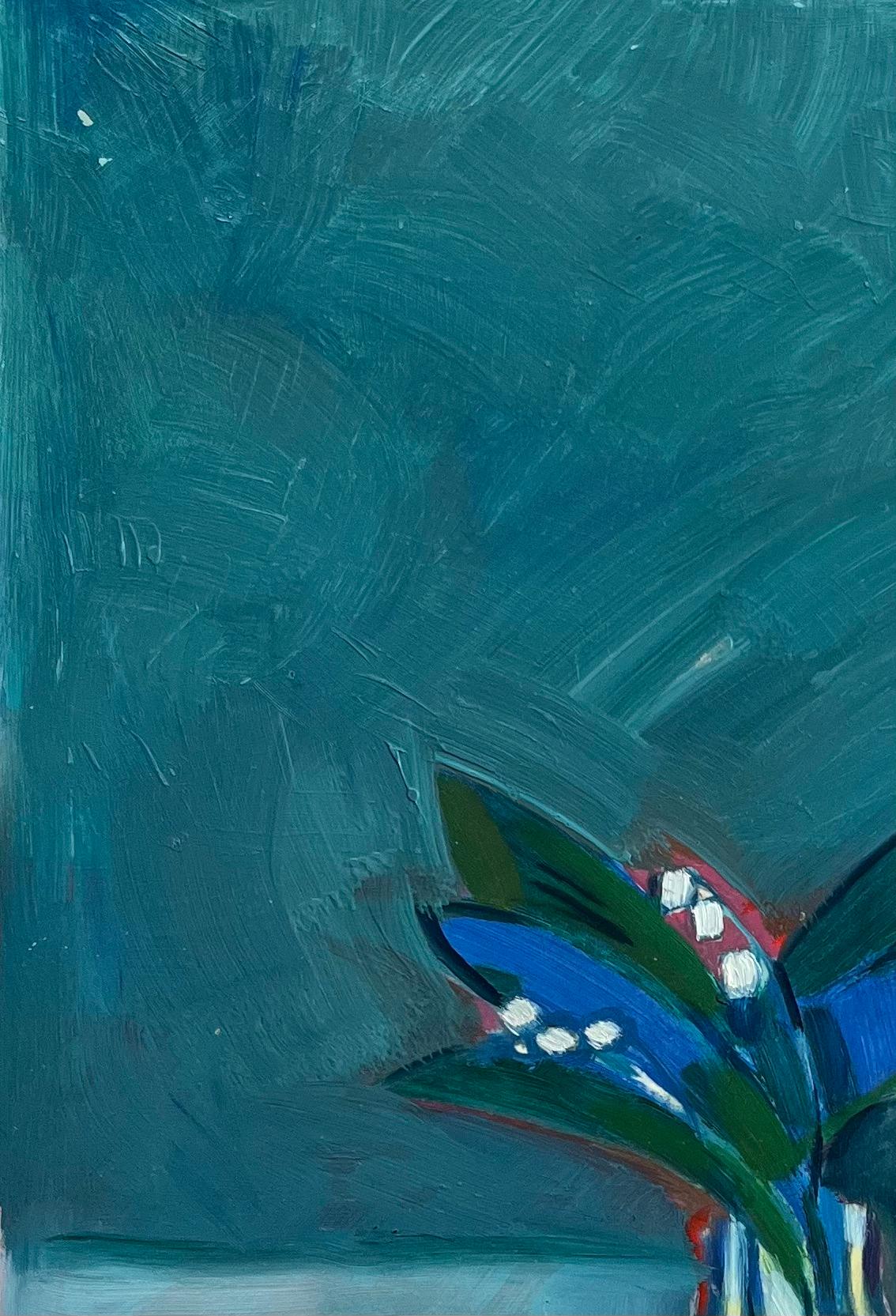 Original Oil Painting of Vase of Lily of the Valley and a Seashell 2