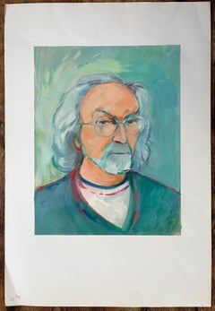 Retrato de caballero con gafas - Pintura al óleo contemporánea