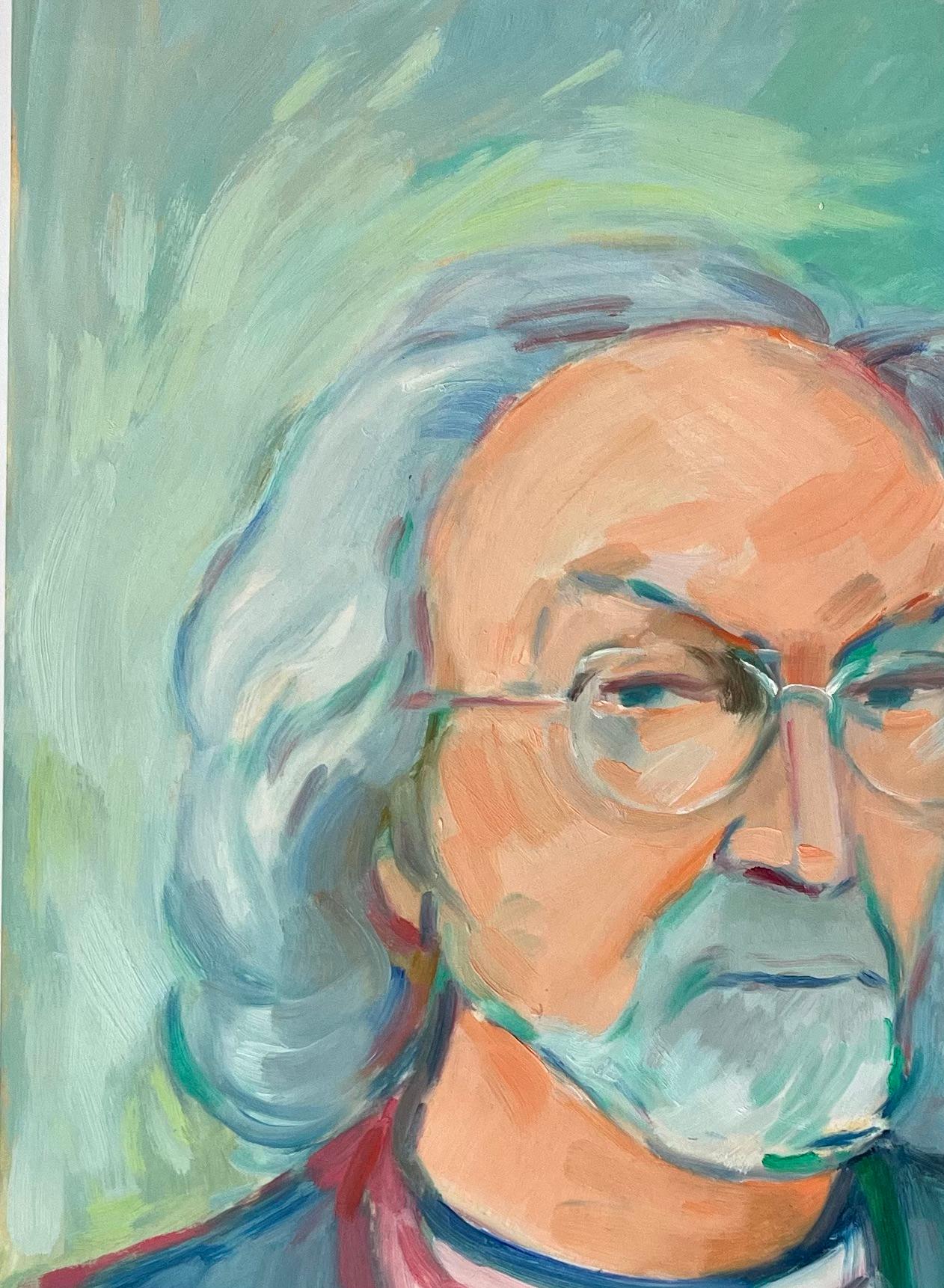 Titolo: Ritratto di gentiluomo con occhiali - Pittura a olio contemporanea

Artista: Roland Pichard

Mezzo: Olio su carta ad olio, montato su cartoncino

Dimensioni: 13,75 (altezza) x 10,75 (larghezza) (Montato: 22 (altezza) x 15
