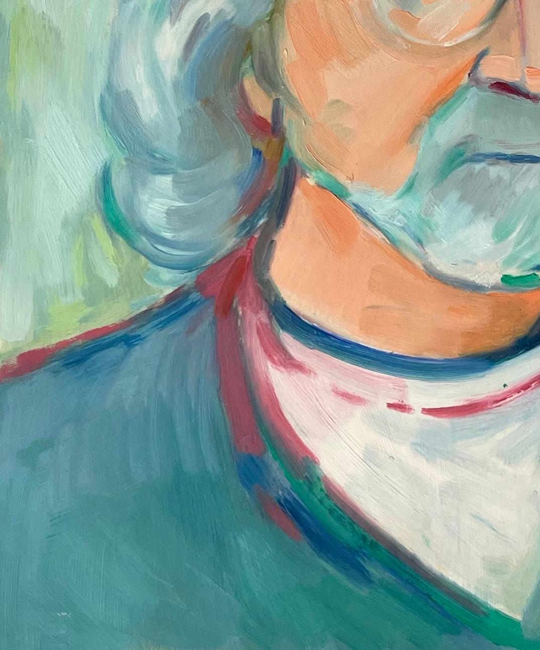Ritratto di gentiluomo con occhiali - Pittura ad olio contemporanea in vendita 1